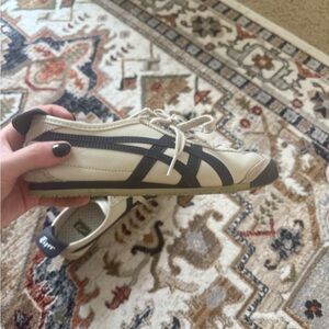 Onitsuka Tiger by Asics Women's Beige and Black Sneakers